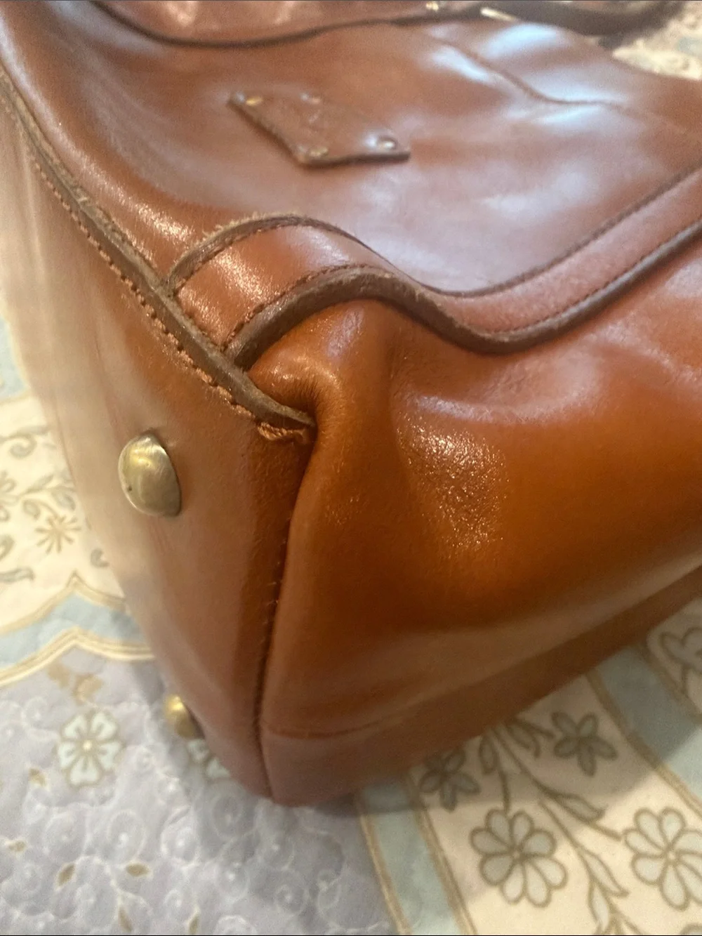 Patricia Nash Cognac Brown Leather Tote with Strap